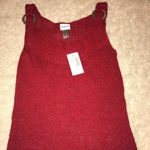 Chico’s Red Knitted Tank Top